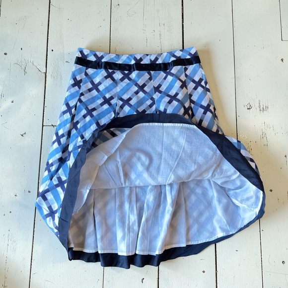 Tommy Hilfiger Blue Plaid Crisscross Flare Skirt Y2K Preppy | Medium - Picture 8 of 16